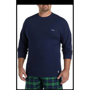 POLO RALPH LAUREN Waffle Knit Thermal Crew-Neck Long Sleeve Shirt 3XL  Blue
